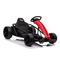 Otroški gokart na akumulator ALP-TREKK 24V - rdeč, gladka kolesa za driftanje, 2 x 350W motor, Drift način s hitrostjo do 13 Km/h, 24V baterija, trdna konstrukcija