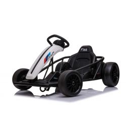 Otroški gokart na akumulator ALP-TREKK 24V - bel, gladka kolesa za driftanje, 2 x 350W motor, Drift način s hitrostjo do 13 Km/h, 24V baterija, trdna konstrukcija