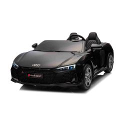 Električni Audi R8 SPYDER Dvosed 24V, črn, MP3 predvajalnik z USB/AUX in Bluetooth, Baterija 24V/14Ah, 2 x 200W Motorji, EVA platišča z zadnjim vzmetenjem, Usnjeni sedeži, Daljinski upravljalnik, Licenca