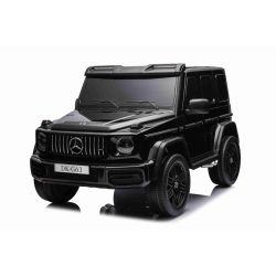 Električni avto Mercedes-Benz G63 AMG 4x4² Dvosed 12V, črn, MP3 predvajalnik z USB/AUX vhodom, 4x4 pogon, Akumulator 12V14Ah, EVA platišča z vzmetenjem, Usnjeni sedeži, Daljinec, Licenca